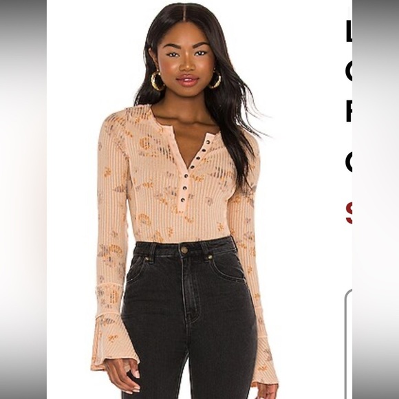 NWT Free People Layer Me Henley Peachy Combo - Picture 12 of 12